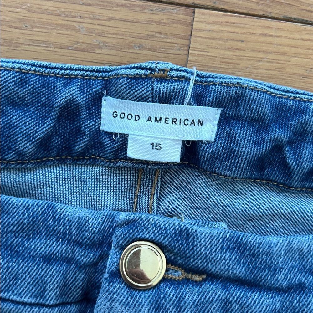 Good American Good Curve Straight Leg Distressed Jeans Women’s Size 15 - Picture 6 of 11